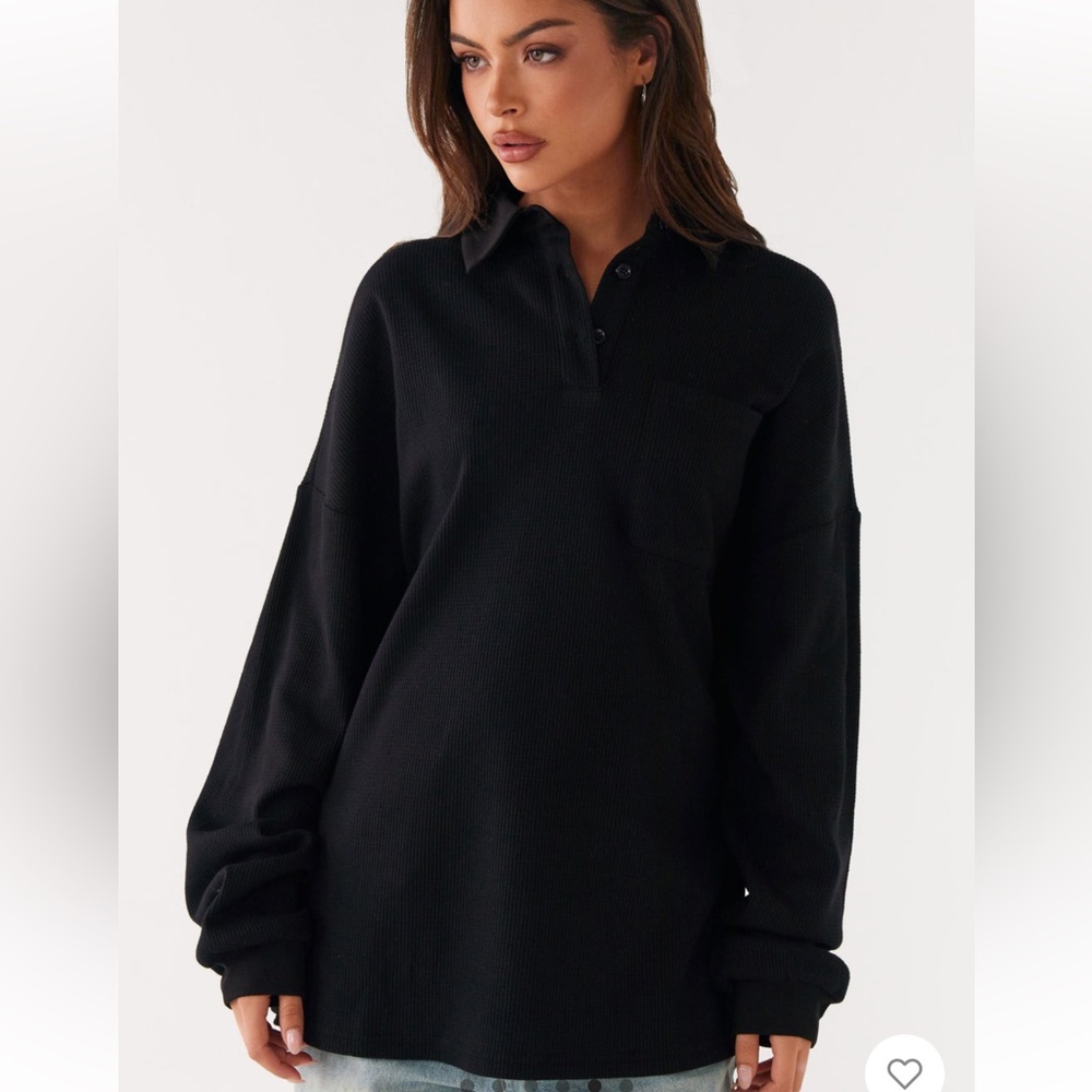 Peppermayo Black Oversized Polo